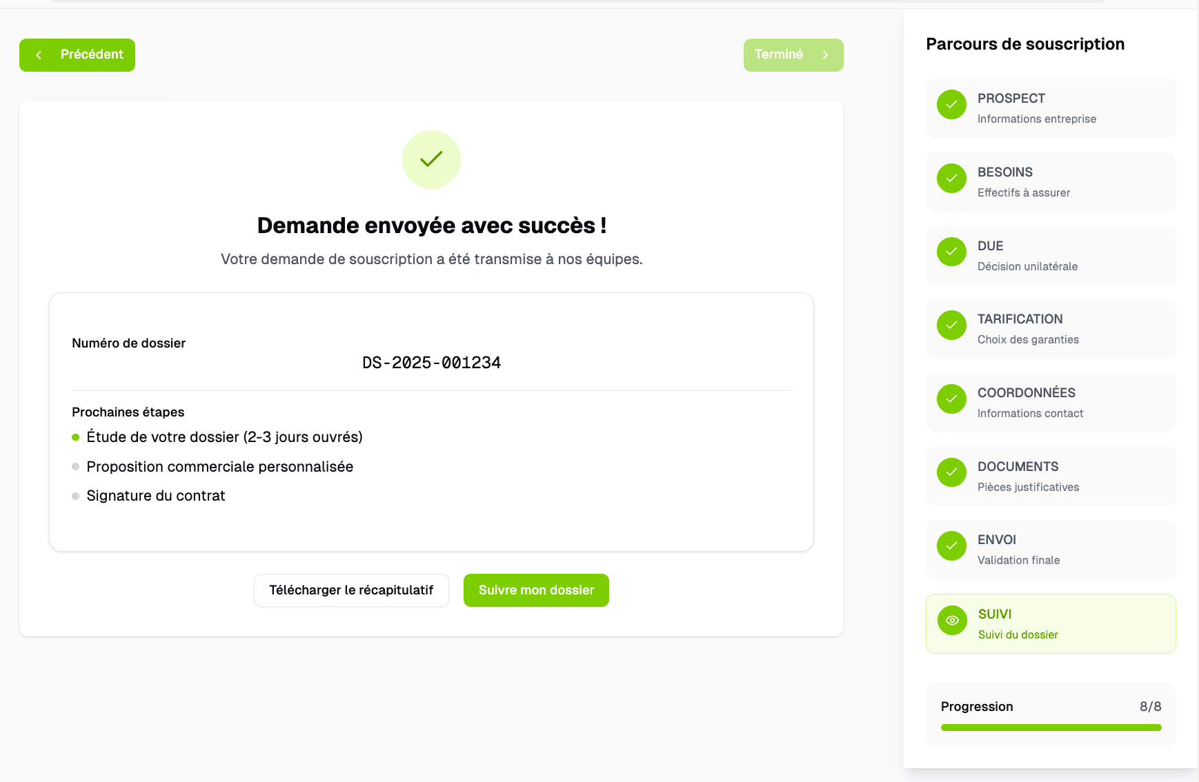 suivi souscription assurance logiciel