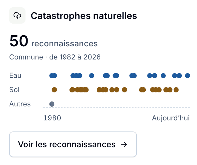 Summary of the town's natural catastrophe recognitions